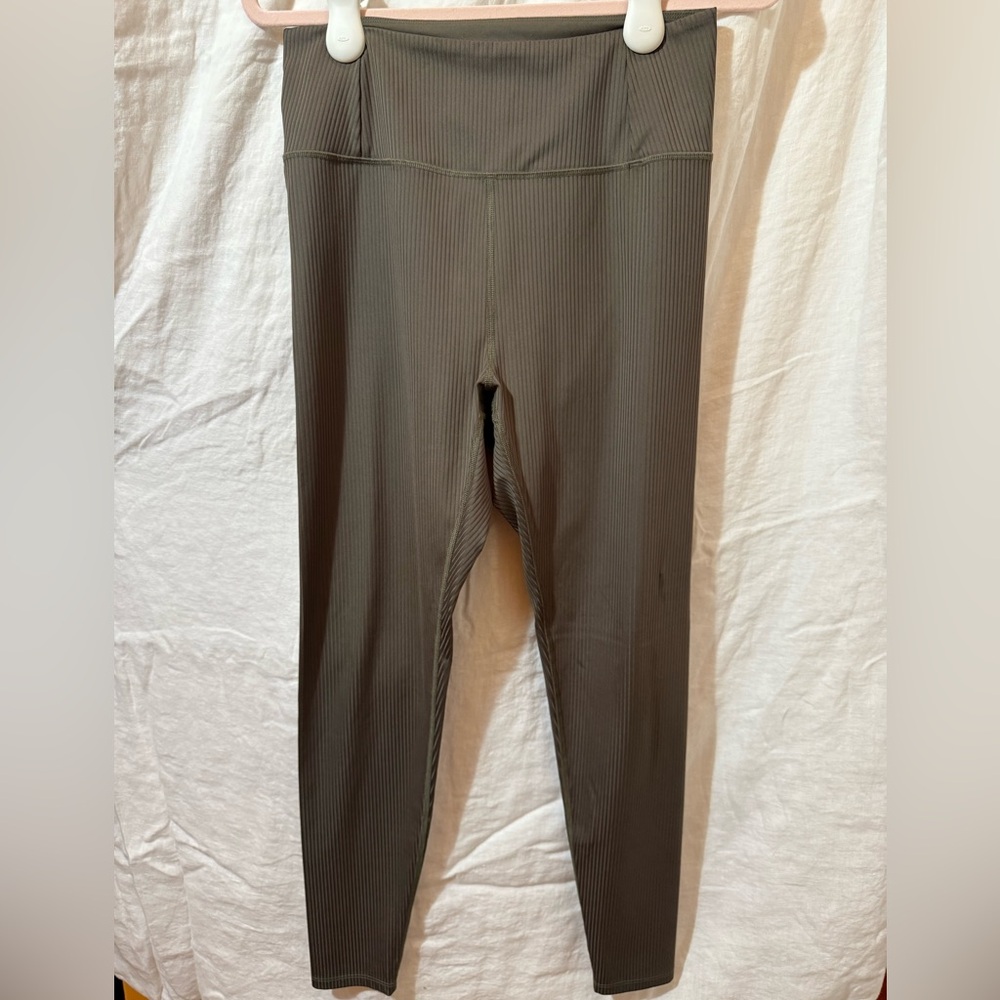 Girlfriend Collective Compression Ribbed Dark Green Leggings